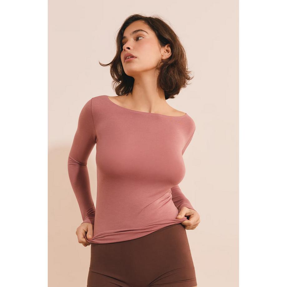 Etam Maglia termica a maniche lunghe con scollo a barca  