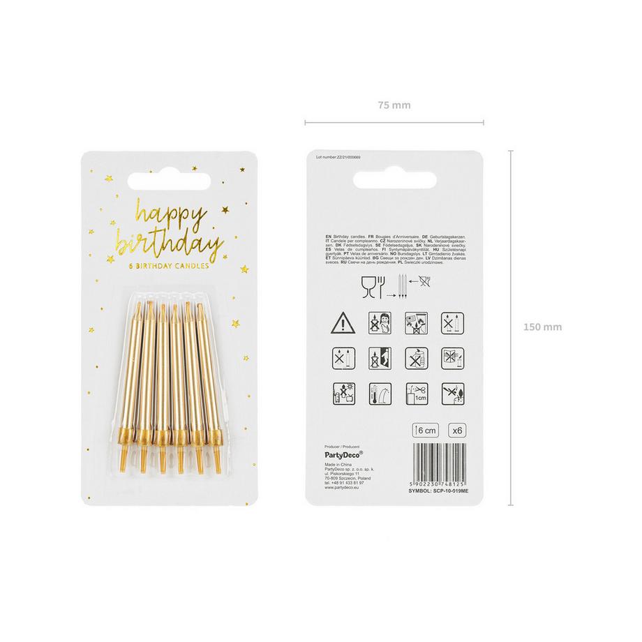 PartyDeco Set bougies gâteau  