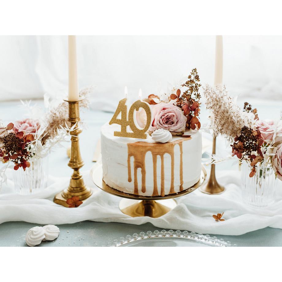 PartyDeco Bougie Anniversaire 40 