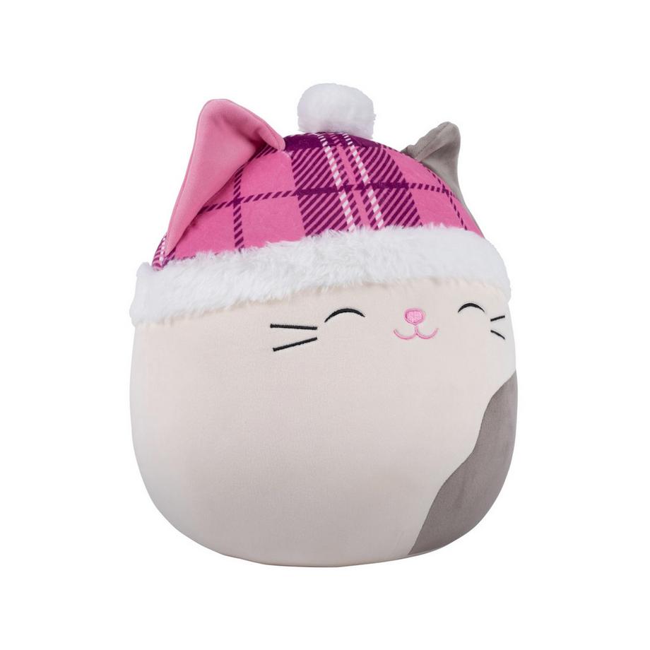 Squishmallows  Karina die Katze mit Karo-Beanie 