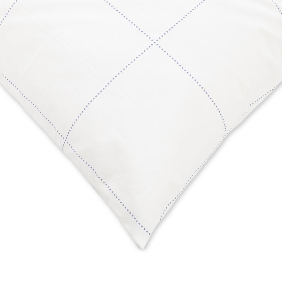 Manor Home Taie d'oreiller Oliver avec motif de surpiqûres en grille  