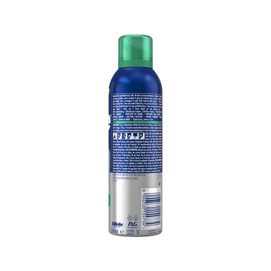 Gillette  Gamme Mousse à raser apaisante à l'aloe vera 