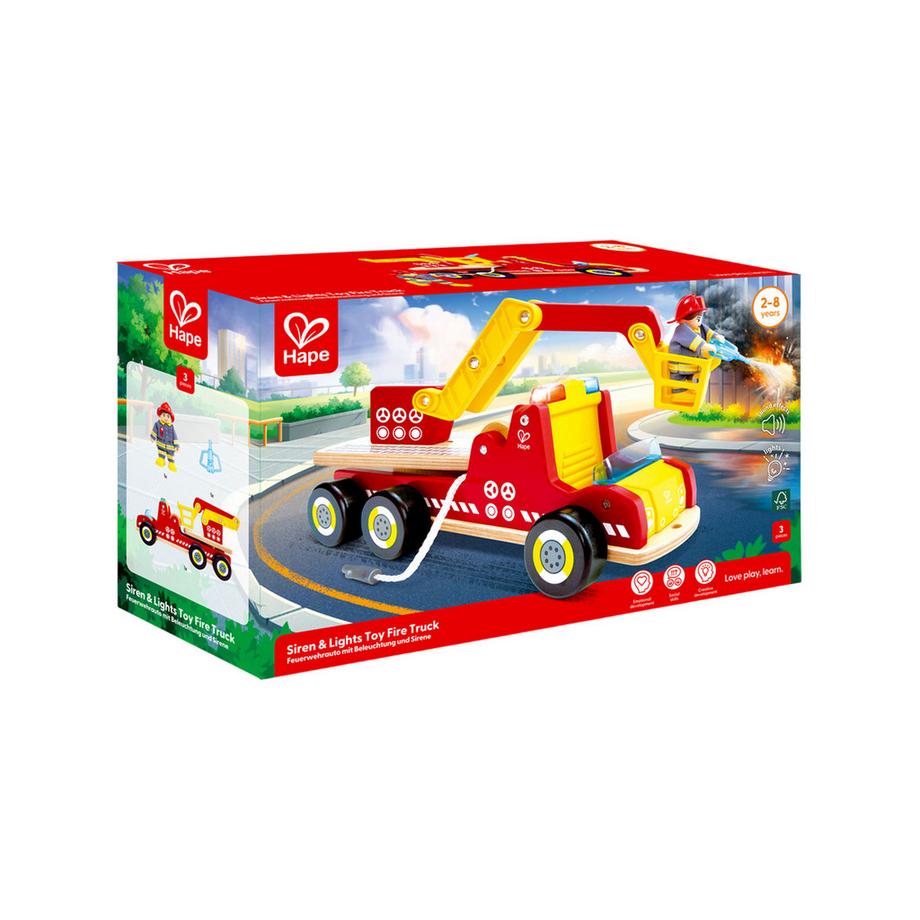 Hape  Siren & Lights Toy Fire Truck 