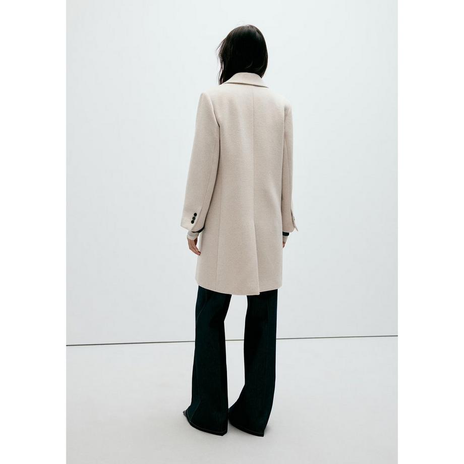 MANGO DALI Cappotto lungo doppiopetto con collo a revers  