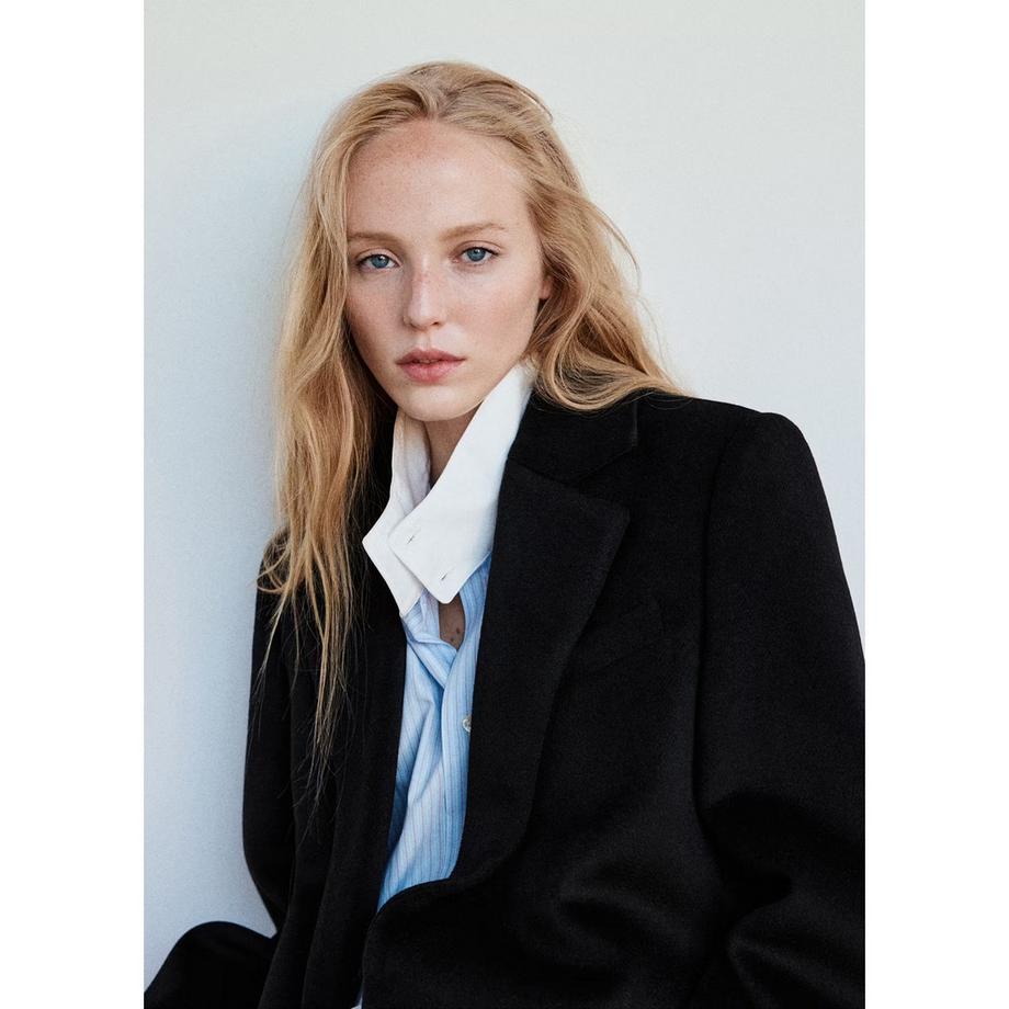 MANGO Manteau Dali à boutonnage simple  