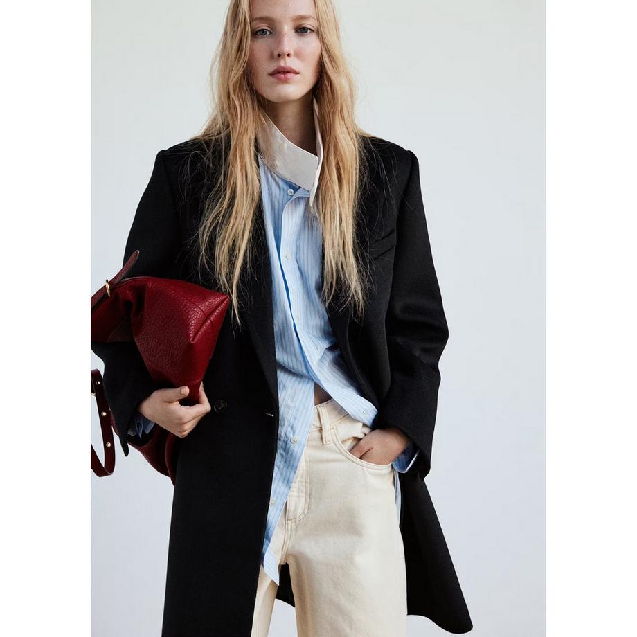 MANGO Manteau Dali à boutonnage simple  