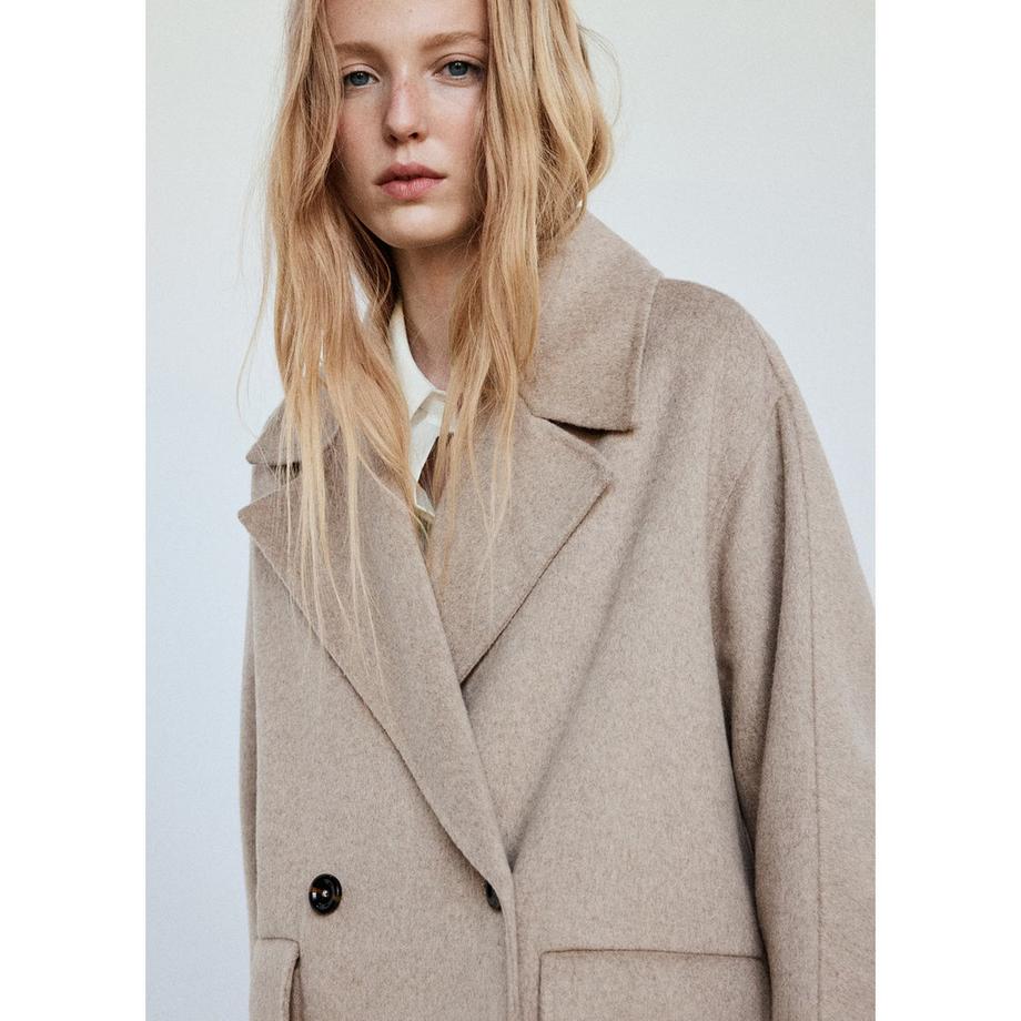 MANGO Picarol Doppelreihiger Langer Mantel  
