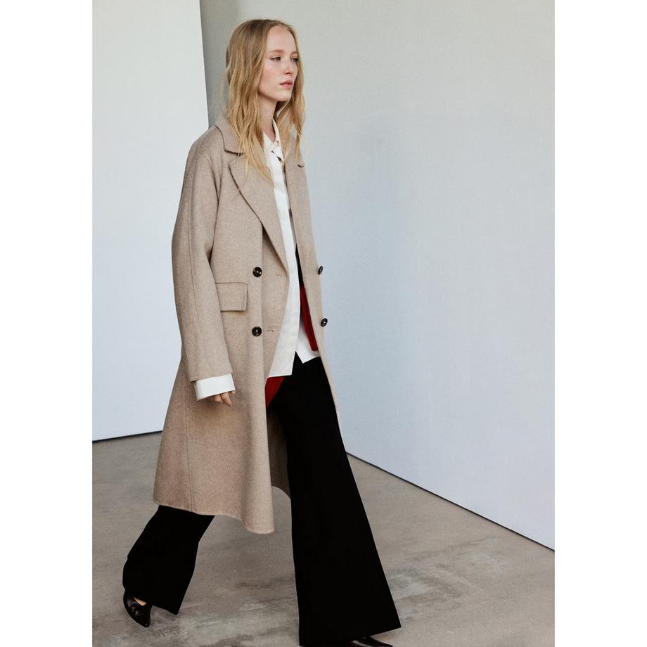 MANGO Picarol Doppelreihiger Langer Mantel  