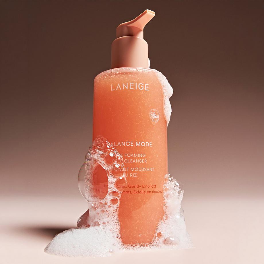LANEIGE  Balance Mode Rice Foaming Deep Cleanser - Detergente Schiumogeno Pelli Grasse 