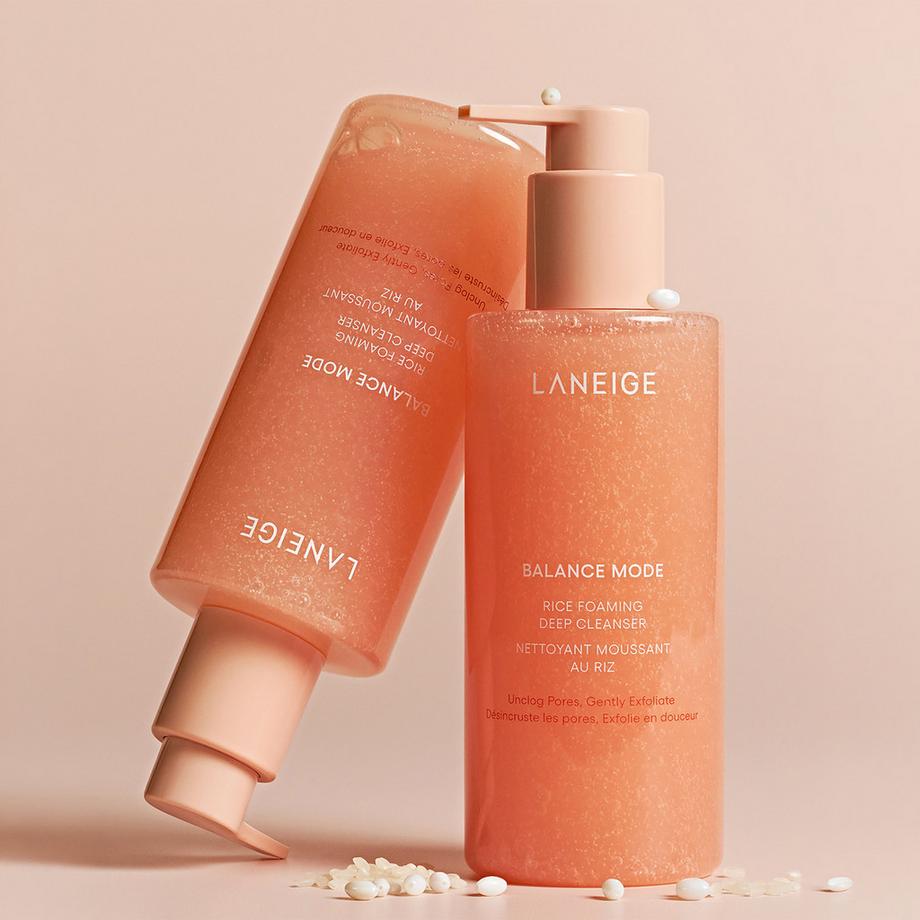 LANEIGE  Balance Mode Rice Foaming Deep Cleanser - Detergente Schiumogeno Pelli Grasse 