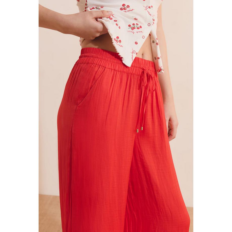Etam Pantaloni Larghi Satinati con Coulisse  