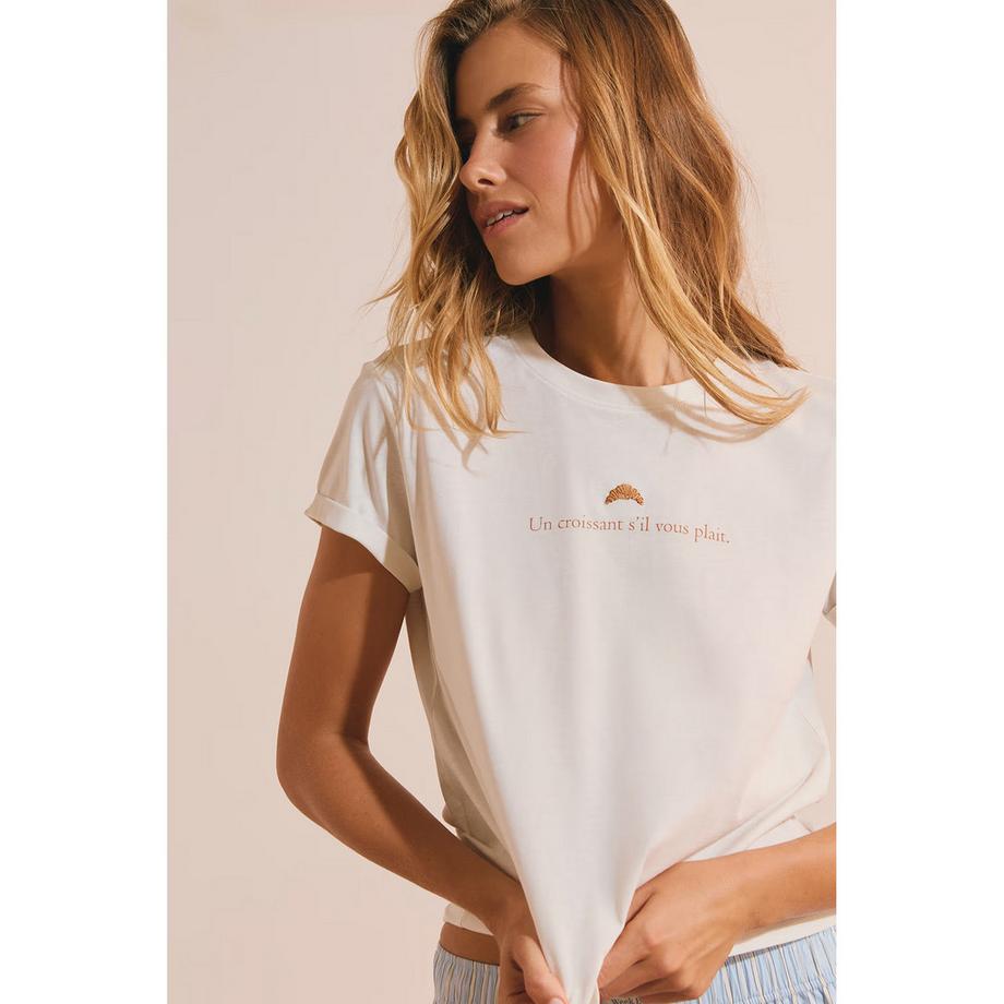 Etam BENNIE T-shirt imprimé croissant manches courtes  