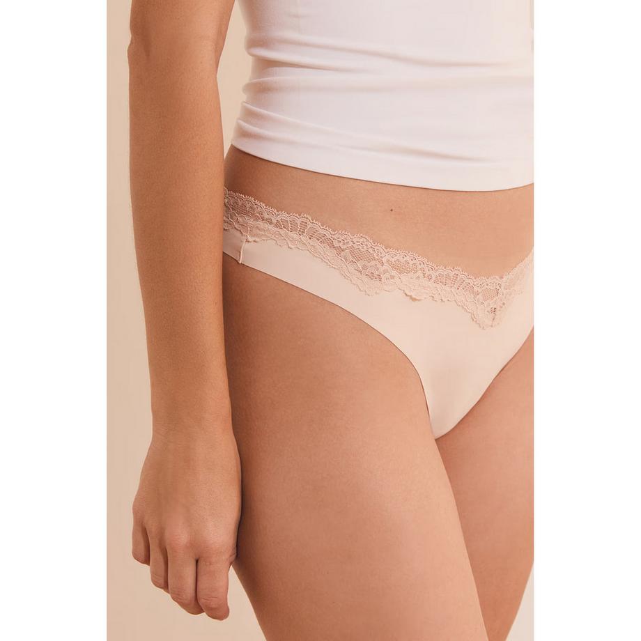 Etam FARA Tanga mit Spitzenbesatz  