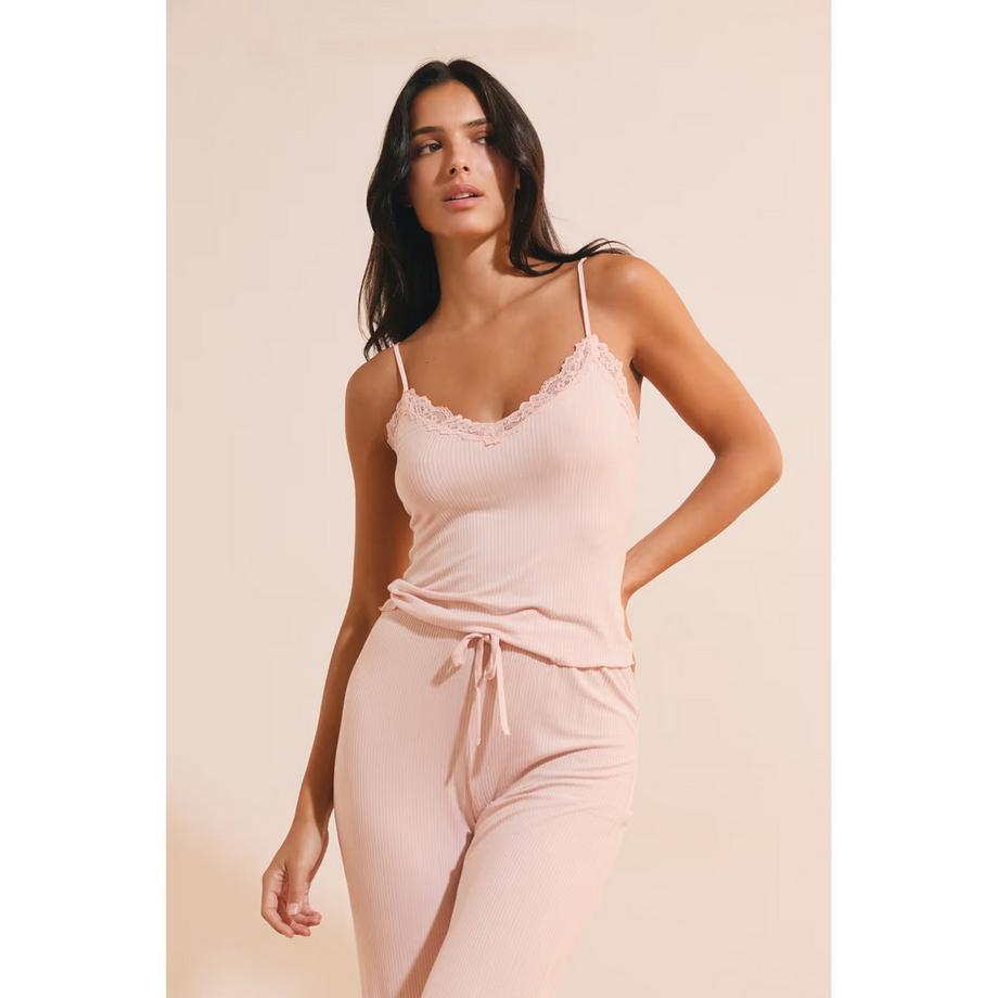 Etam Set pigiama con bordo in pizzo  