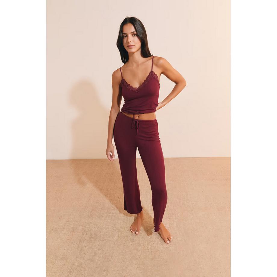 Etam Set pigiama con bordo in pizzo  