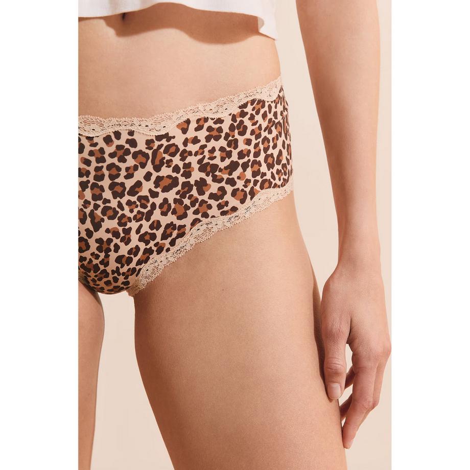 Etam Shorty Slip Imprimé Léopard  