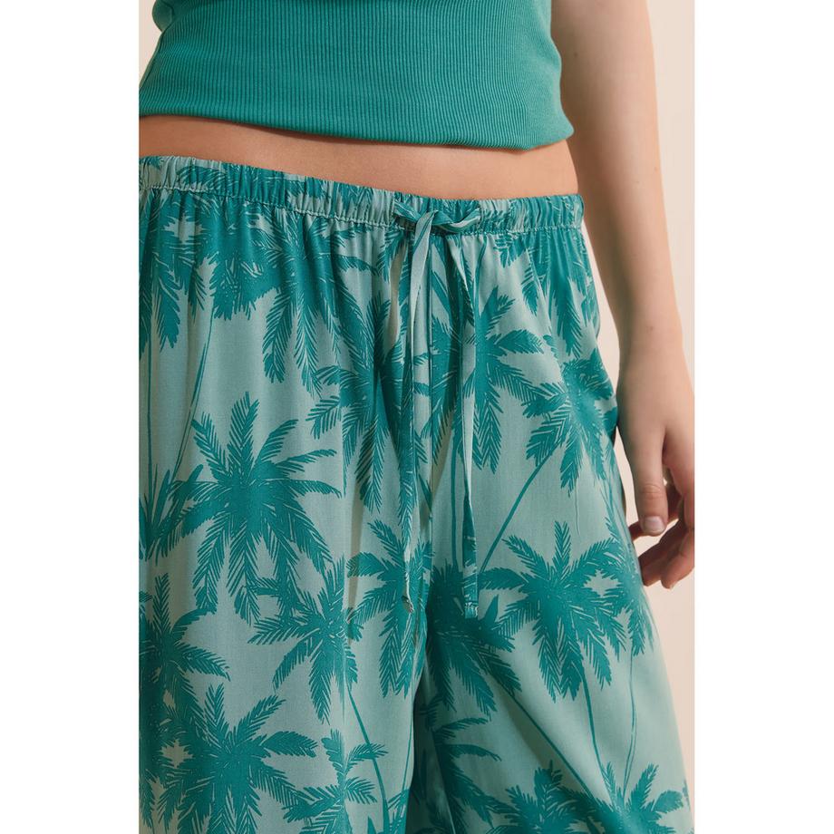 Etam SOLARIS Hose mit Palmenprint und weitem Bein  