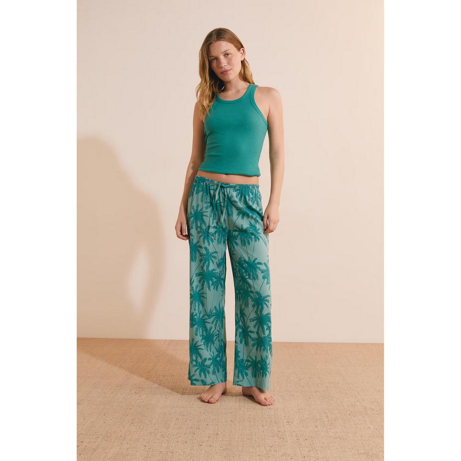 Etam SOLARIS Hose mit Palmenprint und weitem Bein  