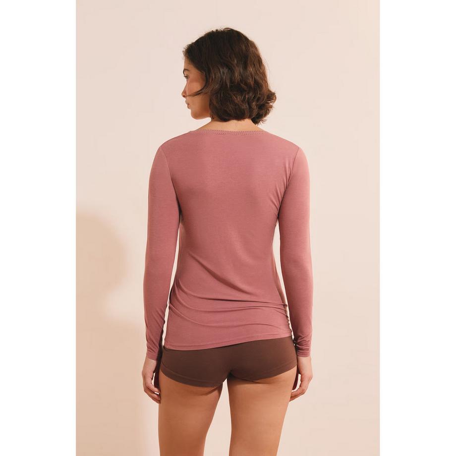 Etam T-shirt à manches longues col en V  
