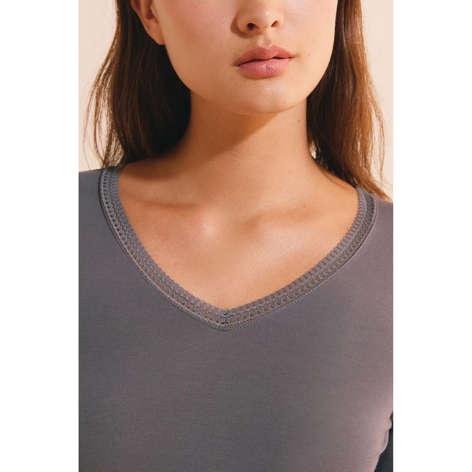 Etam T-shirt a maniche lunghe collo a V  
