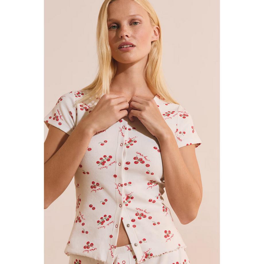 Etam TIGE T-shirt imprimé cerises manches courtes  