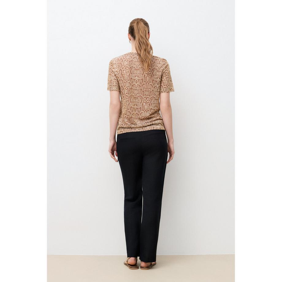 Caroll T-shirt imprimé serpent manches courtes  