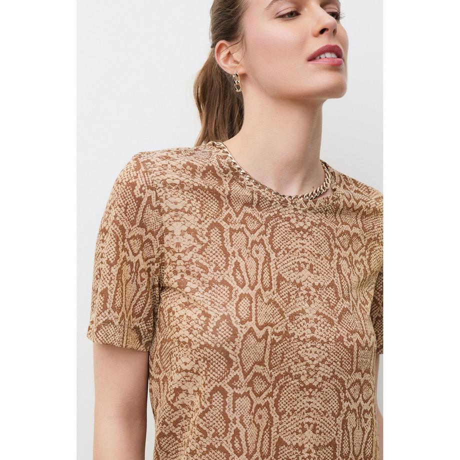 Caroll T-shirt imprimé serpent manches courtes  
