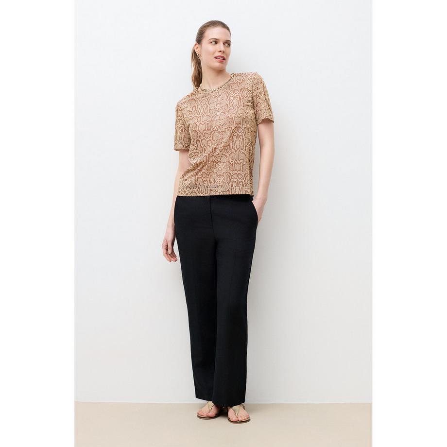 Caroll T-shirt imprimé serpent manches courtes  