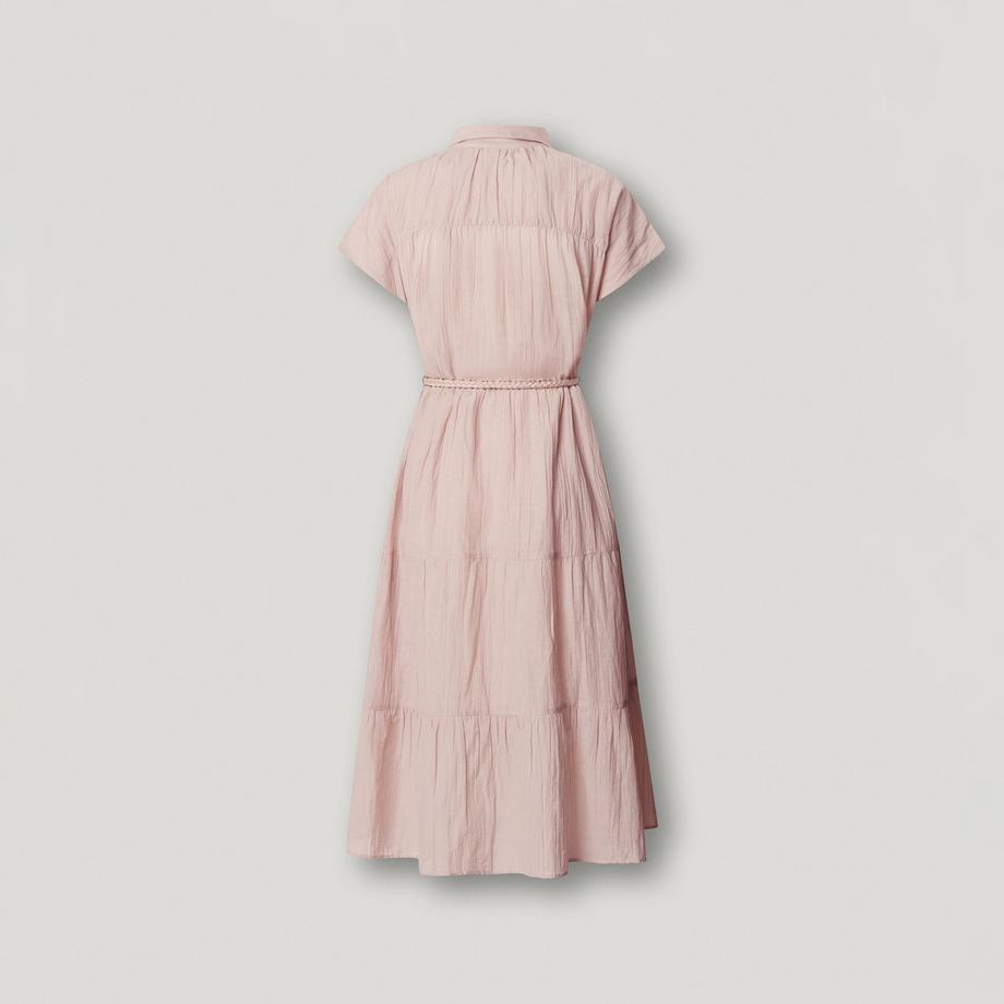 Pepe Jeans London Kurzarm Stufen Midi Hemdblusenkleid  