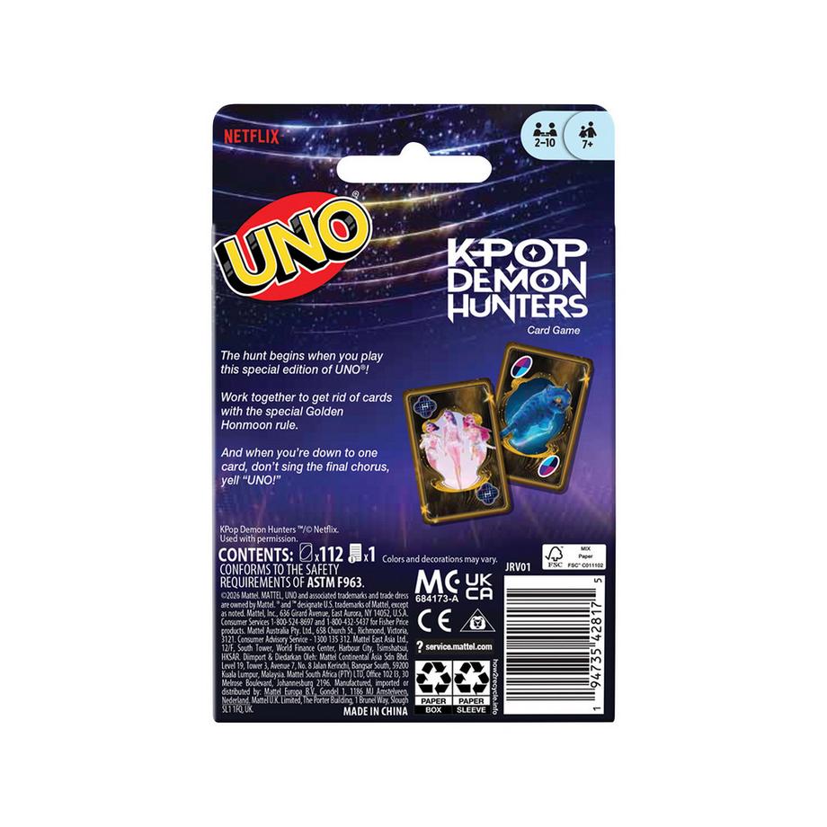 Mattel Games  UNO K-Pop Demon Hunters 