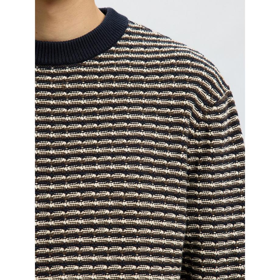 SELECTED Pull à rayures en tricot  