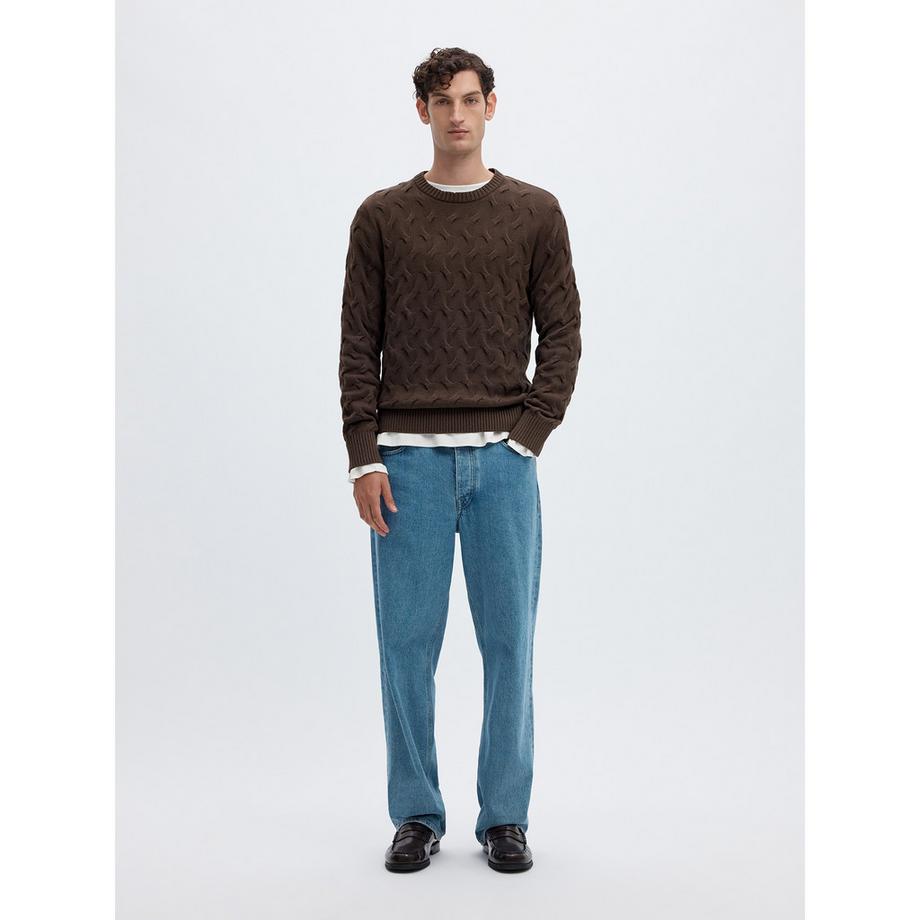 SELECTED Maglione a maglia intrecciata  