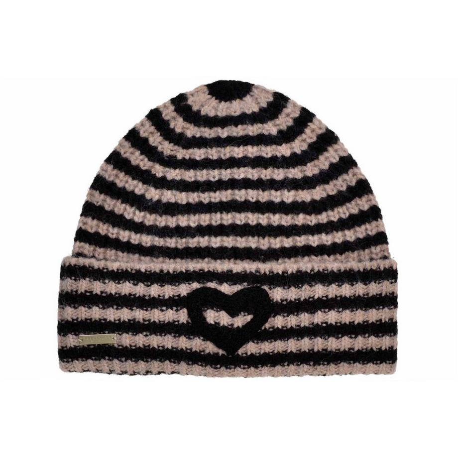 SEEBERGER Bonnet rayé avec détail en forme de cœur  