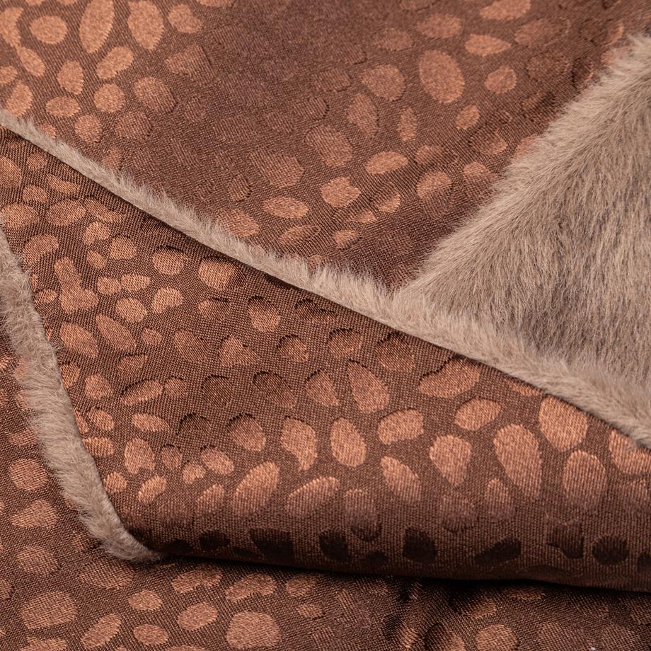 SEEBERGER Faux Fur Schal mit Leopardenmuster Rückseite  