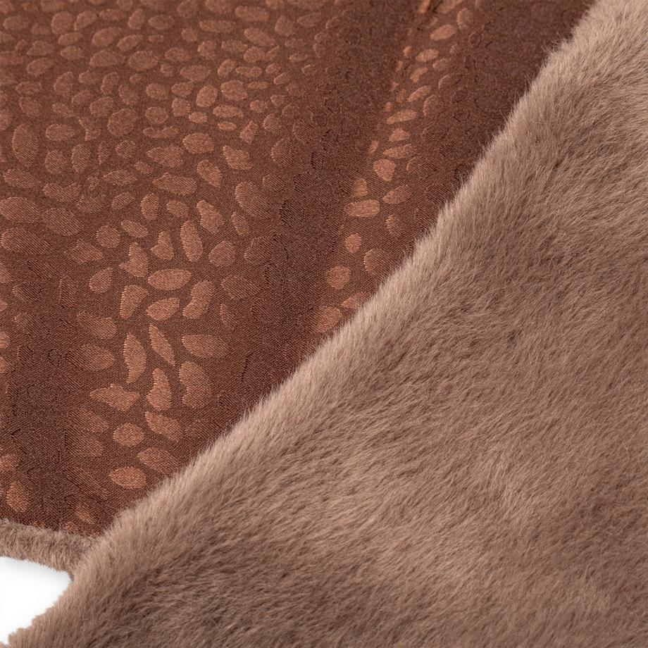SEEBERGER Faux Fur Schal mit Leopardenmuster Rückseite  