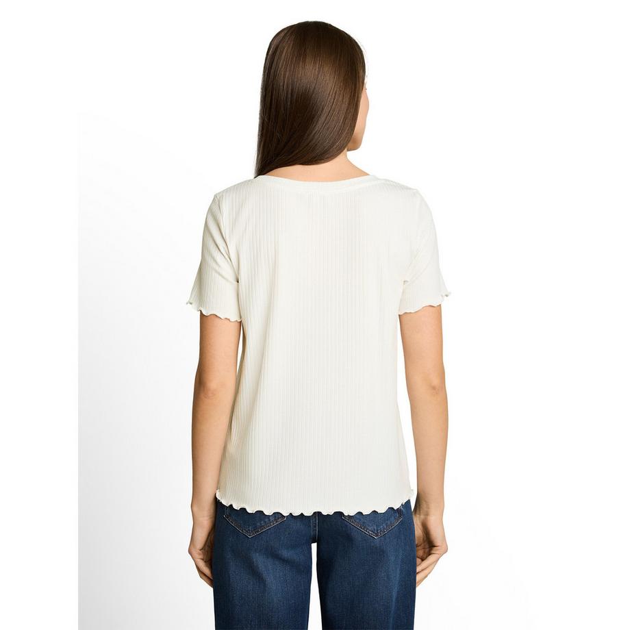 TOM TAILOR T-shirt côtelé à manches courtes  