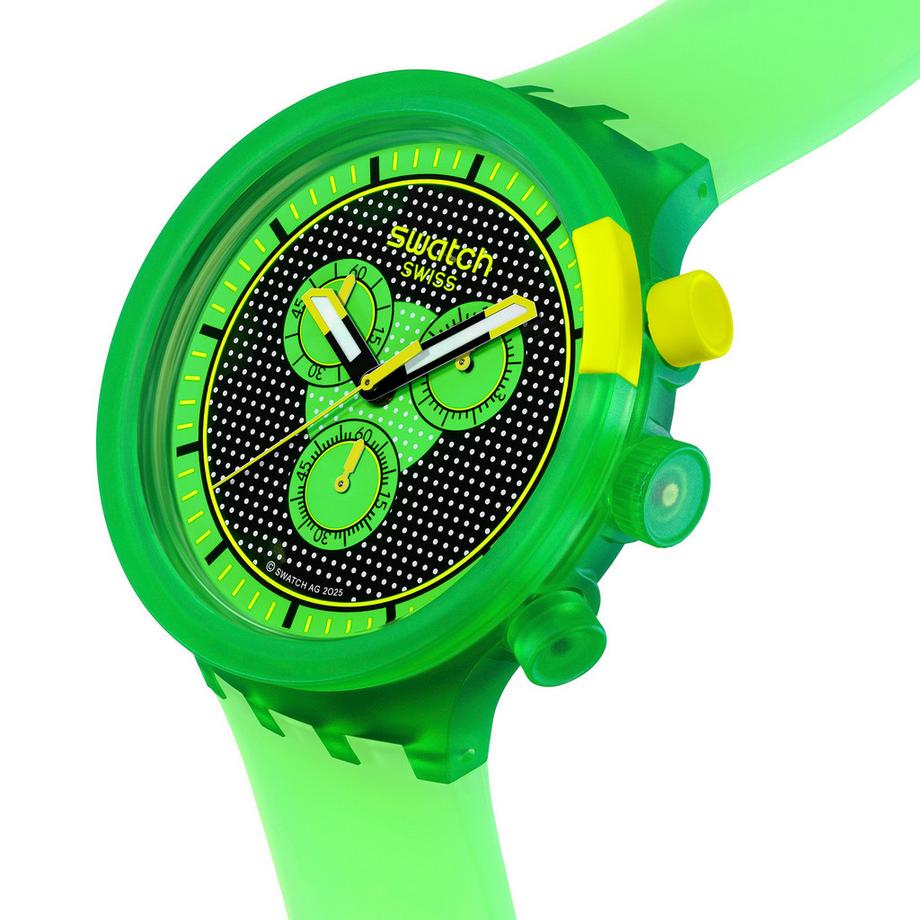 swatch GLOWINGLY GREEN Chronographe 