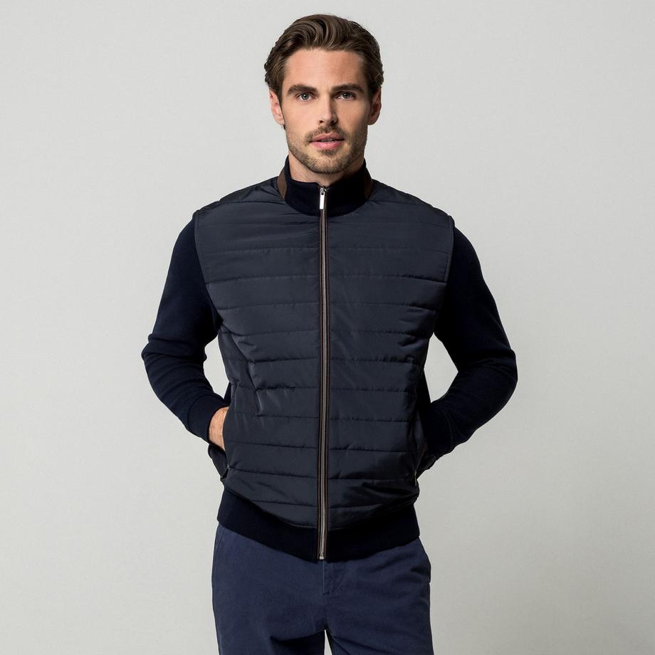 BUGATTI S-XXL Quilted Bomber Jacke mit gerippten Bündchen und Saum  