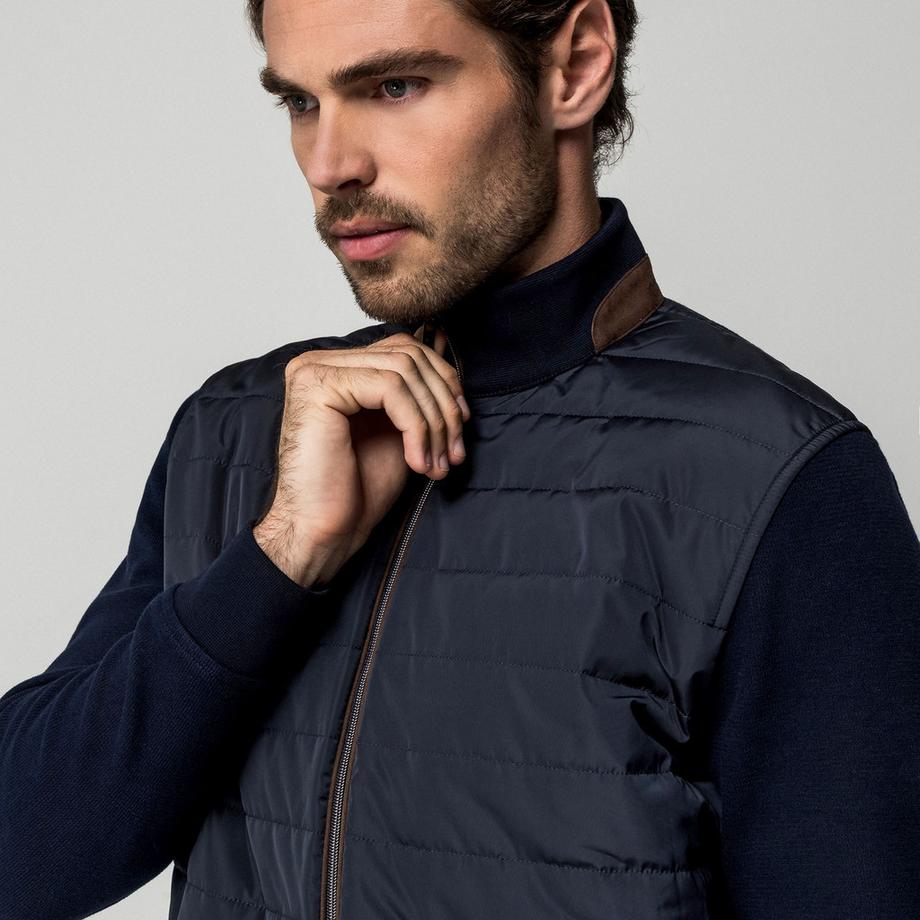BUGATTI S-XXL Veste bomber matelassée avec poignets et ourlet côtelés  