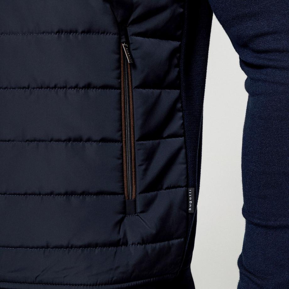 BUGATTI S-XXL Veste bomber matelassée avec poignets et ourlet côtelés  