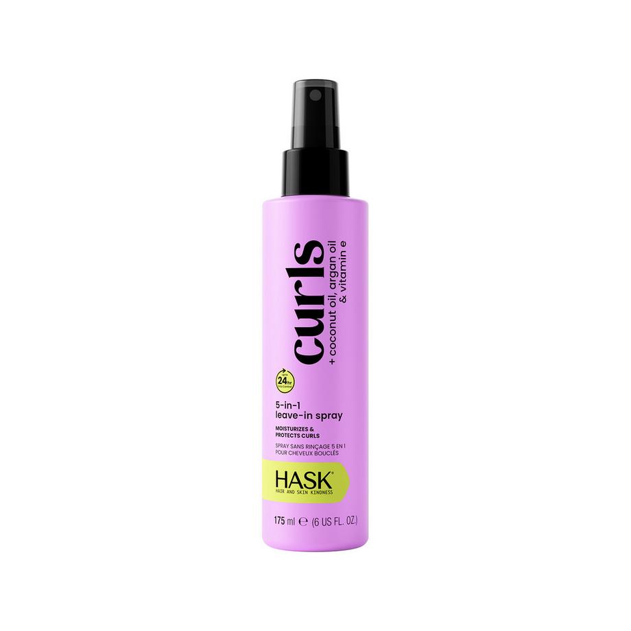 Spray senza risciacquo 5-in-1 per capelli ricci con oli di cocco, argan e vitamina E