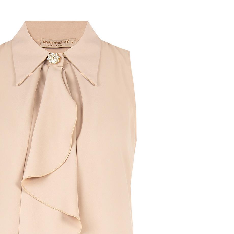 RINASCIMENTO Blouse sans manches avec devant froncé et broche sur le col  