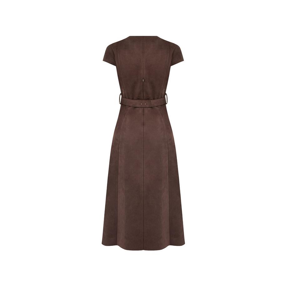 RINASCIMENTO Robe à Col en V Manches Courtes avec Ceinture  