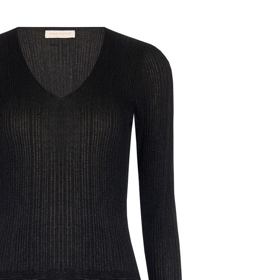 RINASCIMENTO Pull col en V tricot côtelé  