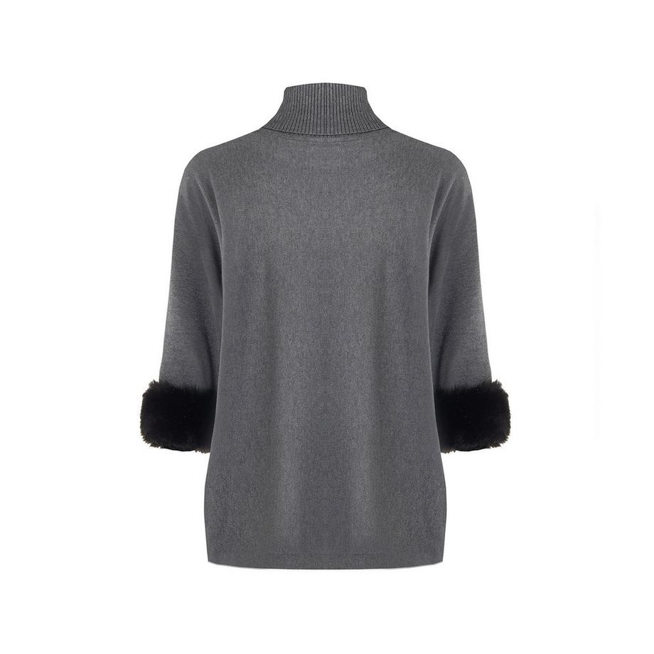 RINASCIMENTO Pull col roulé tricoté avec poignets en fausse fourrure  