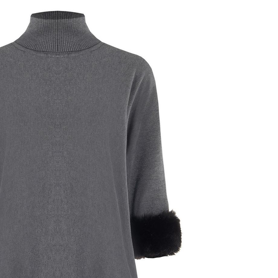 RINASCIMENTO Pull col roulé tricoté avec poignets en fausse fourrure  