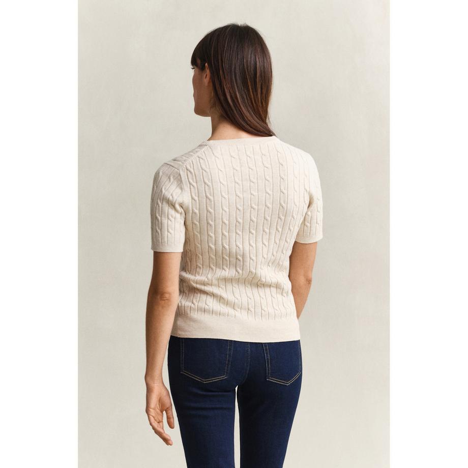 GANT T-shirt à manches courtes en maille torsadée  