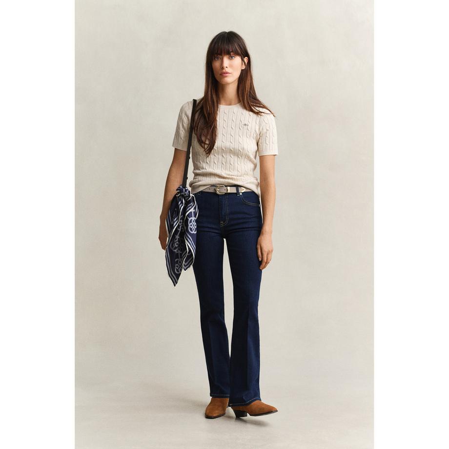 GANT T-shirt à manches courtes en maille torsadée  