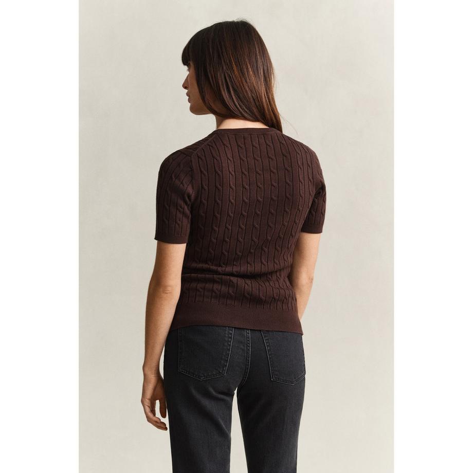 GANT T-shirt à manches courtes en maille torsadée  