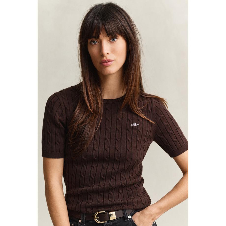 GANT T-shirt à manches courtes en maille torsadée  